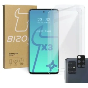 Buy Bizon Glass Clear 3x tempered glass + lens glass Samsung Galaxy A51 - BIZ7463 - {ean13} - Home Screen Store Europe