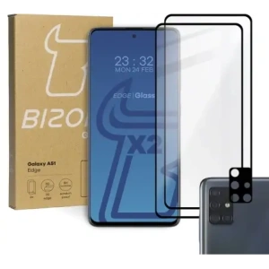 Buy Bizon Glass Edge 2x tempered glass + lens protection Samsung Galaxy A51 black - BIZ7464 - {ean13} - Home Screen Store Europe