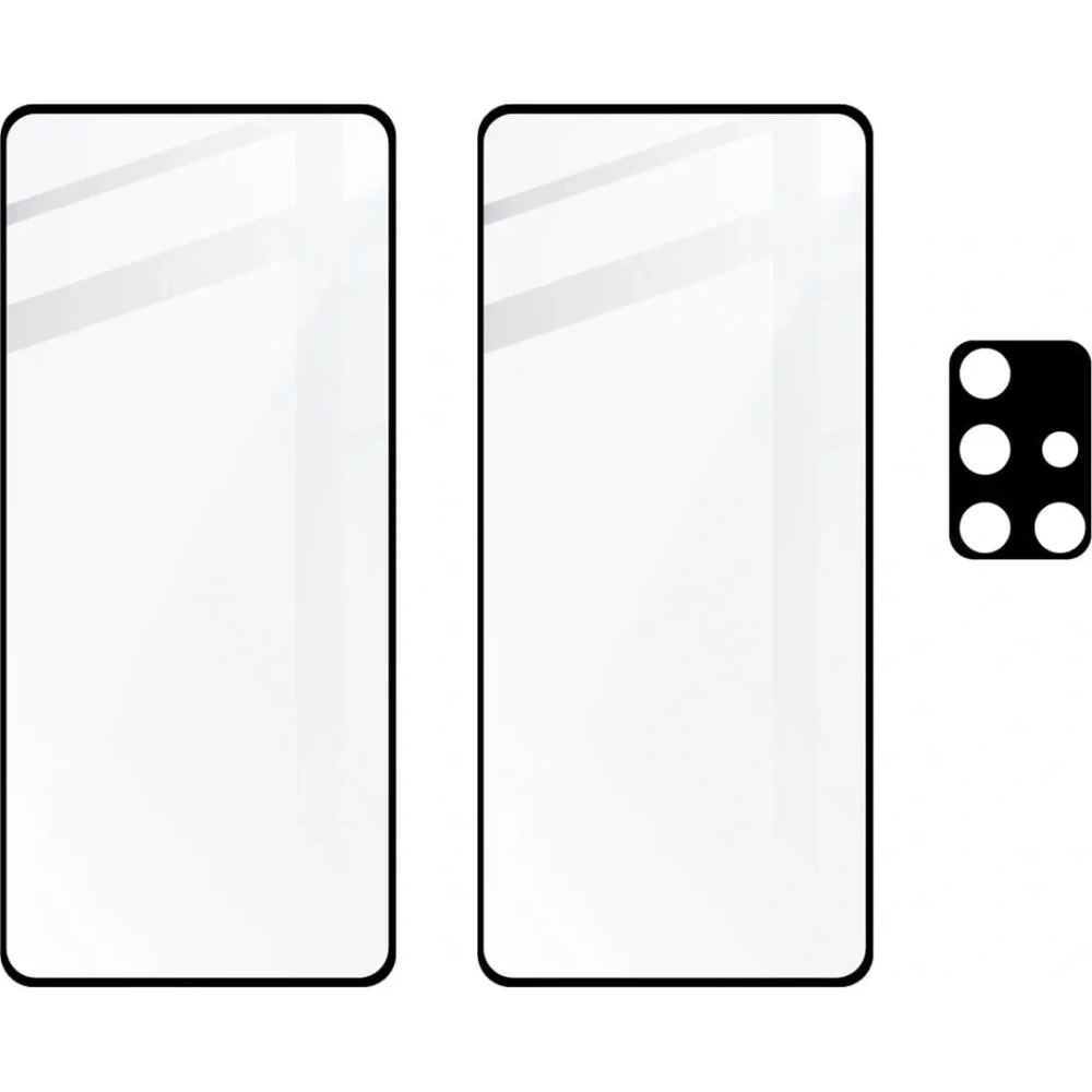 2x szkło hartowane Bizon Glass Edge + ochrona na obiektyw Samsung Galaxy A51 czarne
