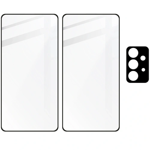 Kup Bizon Glass Edge gehärtetes Glas - [2 PACK] + Linsenschutz Samsung Galaxy A52s 5G A52 4G/5G schwarz - BIZ1096 - {ean13} - Sklep Home Screen