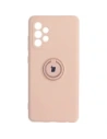 Etui Bizon Case Silicone Ring do Galaxy A52s, A52 5G/4G, jasnoróżowe