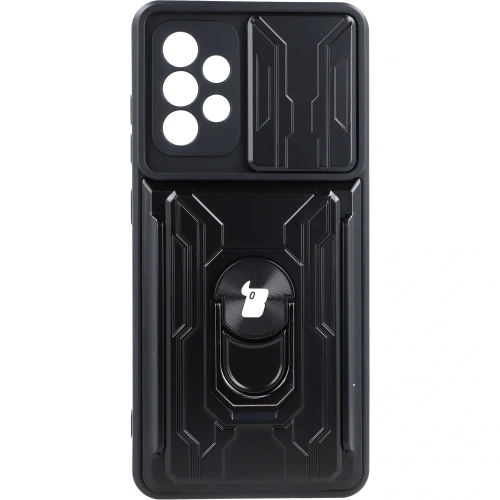 Kup Caz Bizon Camshield cu slot pentru card Ring Samsung Galaxy A52s 5G A52 4G/5G negru - BIZ7481 - {ean13} - Sklep Home Screen