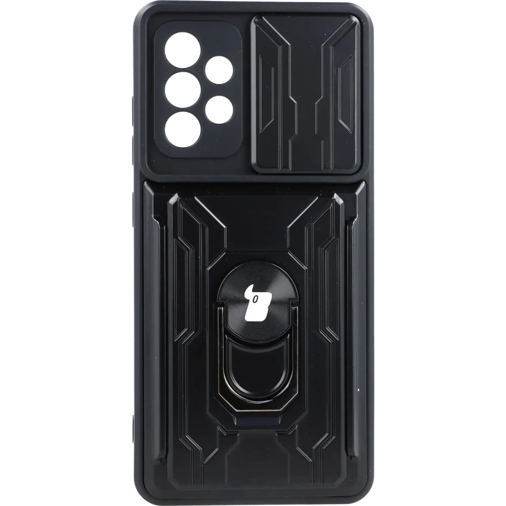 Etui Bizon Case Camshield Card Slot Ring do Samsung Galaxy A52s 5G A52 4G/5G czarne
