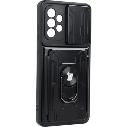 Kup Bizon Case Camshield Kártyahely Gyűrű Samsung Galaxy A52s 5G A52 4G/5G fekete - BIZ7481 - {ean13} - Sklep Home Screen