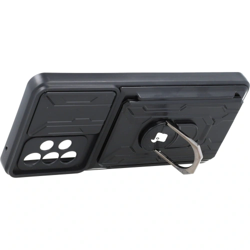 Kup Caz Bizon Camshield cu slot pentru card Ring Samsung Galaxy A52s 5G A52 4G/5G negru - BIZ7481 - {ean13} - Sklep Home Screen