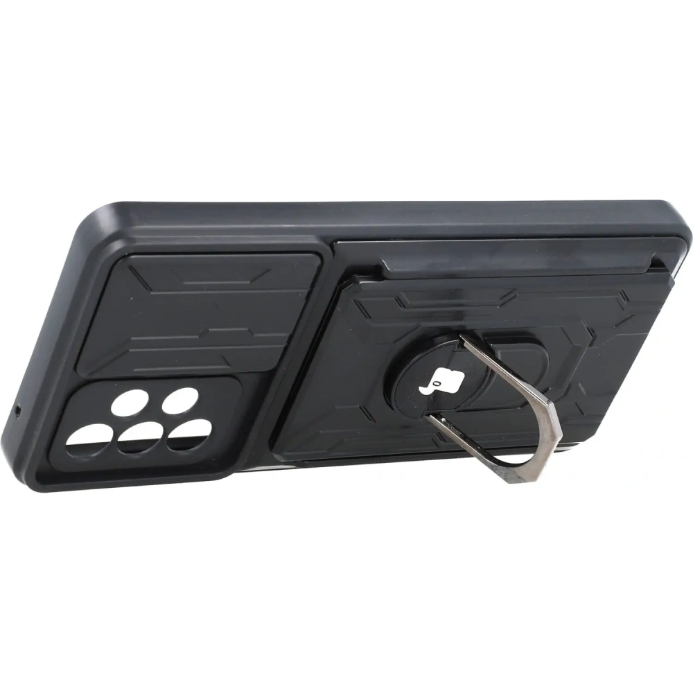Etui Bizon Case Camshield Card Slot Ring do Samsung Galaxy A52s 5G A52 4G/5G czarne