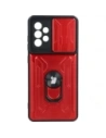 Caz Bizon Camshield cu slot pentru card Ring Samsung Galaxy A52s 5G A52 4G/5G roșu