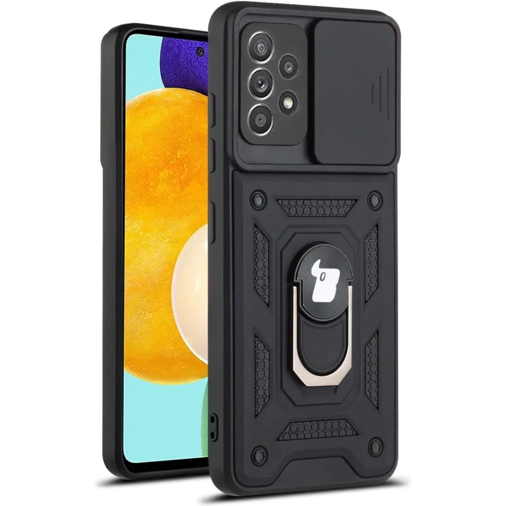 Etui Bizon Case CamShield Ring do Samsung Galaxy A52s 5G A52 4G/5G czarne