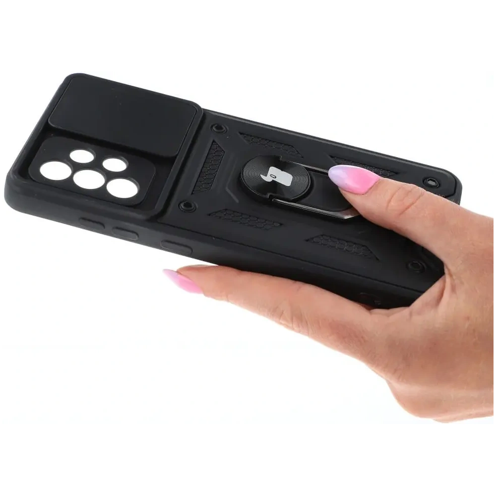 Etui Bizon Case CamShield Ring do Samsung Galaxy A52s 5G A52 4G/5G czarne