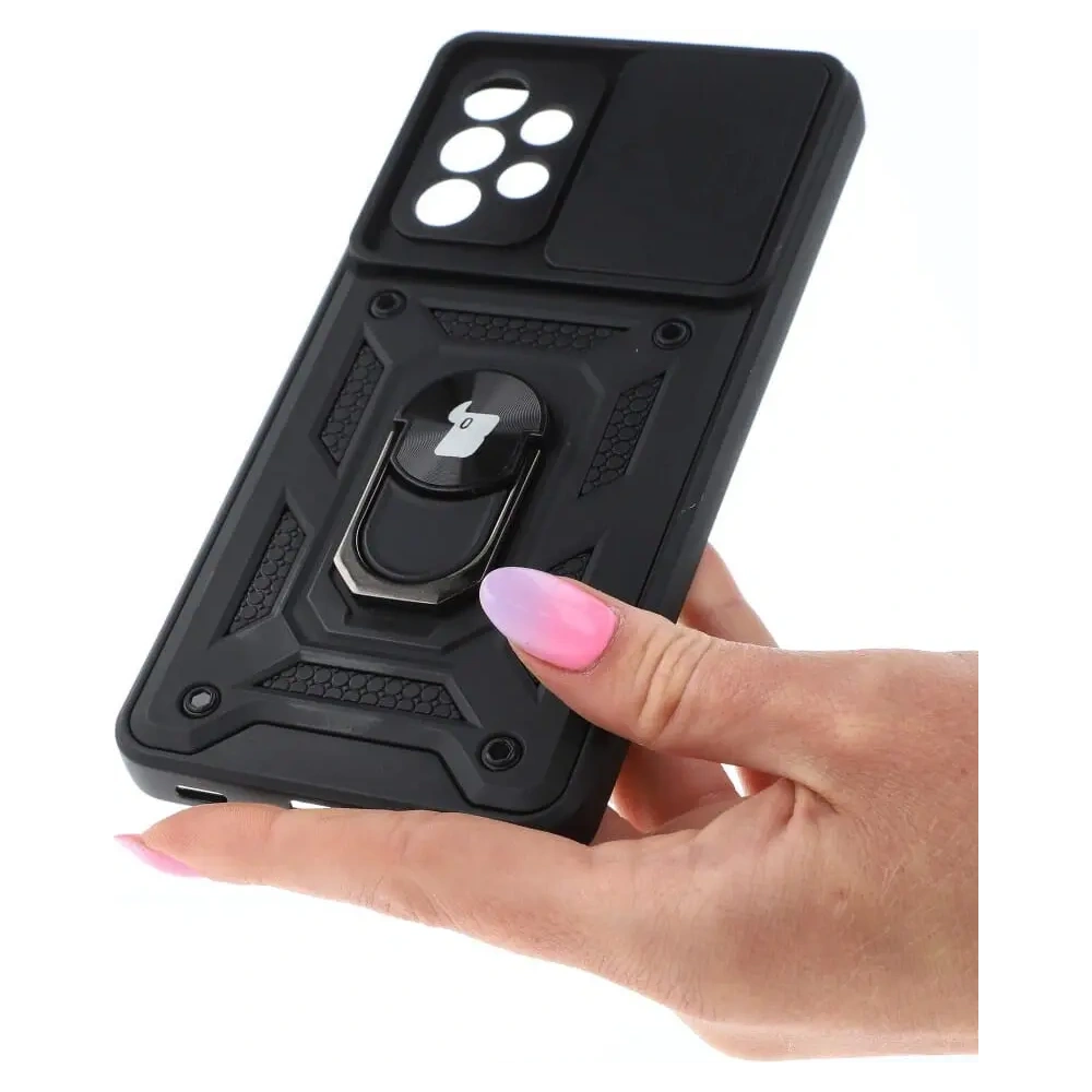 Etui Bizon Case CamShield Ring do Samsung Galaxy A52s 5G A52 4G/5G czarne