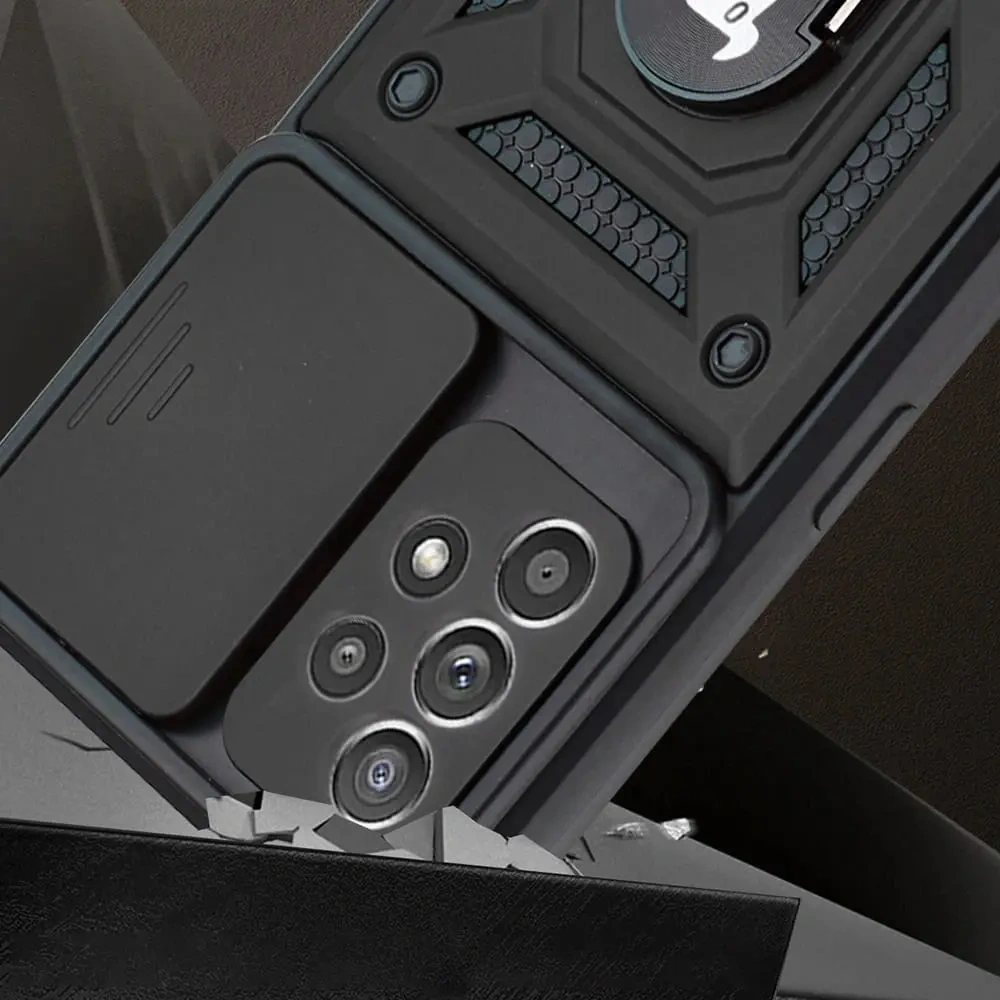 Etui Bizon Case CamShield Ring do Samsung Galaxy A52s 5G A52 4G/5G czarne