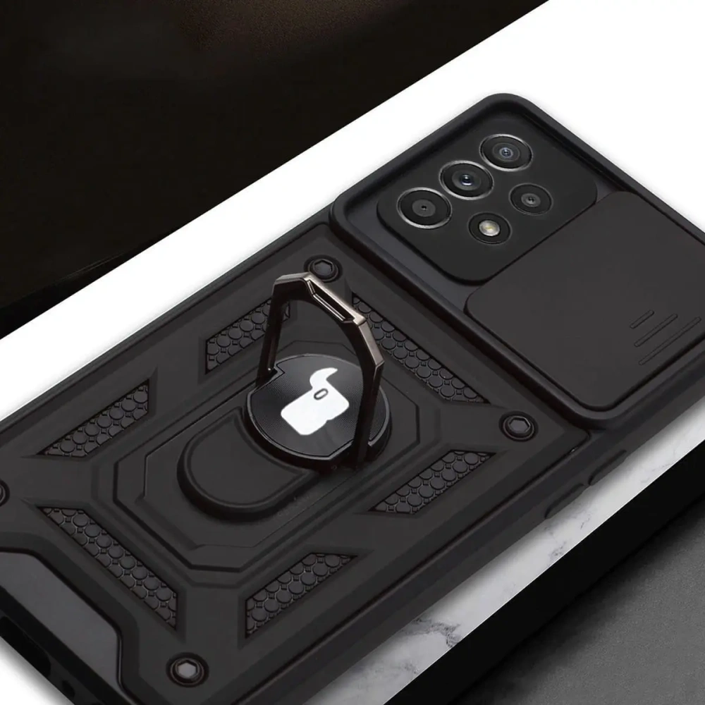 Etui Bizon Case CamShield Ring do Samsung Galaxy A52s 5G A52 4G/5G czarne