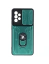 Etui Bizon Case Camshield Card Slot Ring do Galaxy A52s 5G, A52 4G/5G, jasnozielone