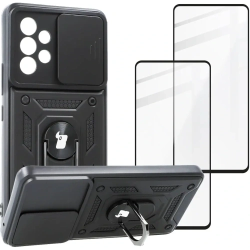 Kup Etui + 2x szkło na ekran Bizon Case Camshield Pack do Samsung Galaxy A53 5G czarne - BIZ7493 - {ean13} - Sklep Home Screen