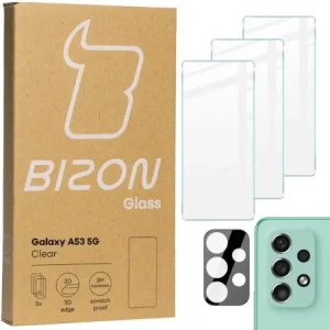 Buy Bizon Glass Clear tempered glass - 3 pcs. + lens glass Samsung Galaxy A53 - BIZ1141 - {ean13} - Home Screen Store Europe