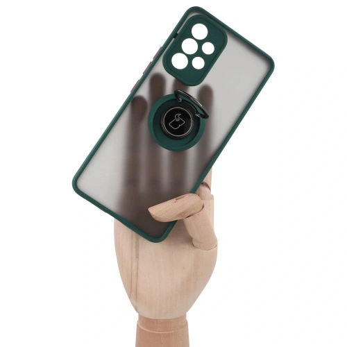 Buy Bizon Case Hybrid Ring Samsung Galaxy A53 5G smoky with a dark green frame - BIZ7499 - {ean13} - Home Screen Store Europe