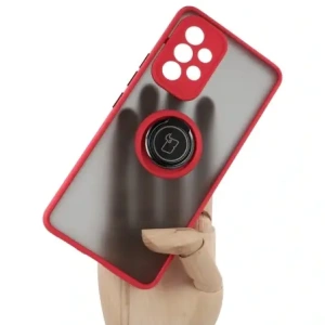 Bizon Case Hybrid Ring Samsung Galaxy A53 5G füstös piros kerettel