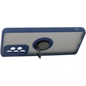 Bizon Case Hybrid Ring Samsung Galaxy A53 5G rauchig mit einem navyblauen Rahmen