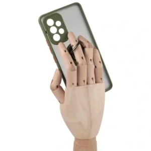 Bizon Case Hybrid Ring Samsung Galaxy A53 5G rauchig mit einem grünen Rahmen