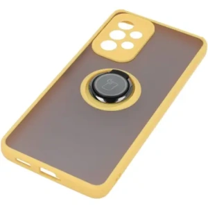 Kup Etui z uchwytem na palec Bizon Case Hybrid Ring do Galaxy A53 5G, przydymione z żółtą ramką - BIZ7507 - {ean13} - Sklep Home Screen