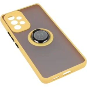 Kup Etui z uchwytem na palec Bizon Case Hybrid Ring do Galaxy A53 5G, przydymione z żółtą ramką - BIZ7507 - {ean13} - Sklep Home Screen