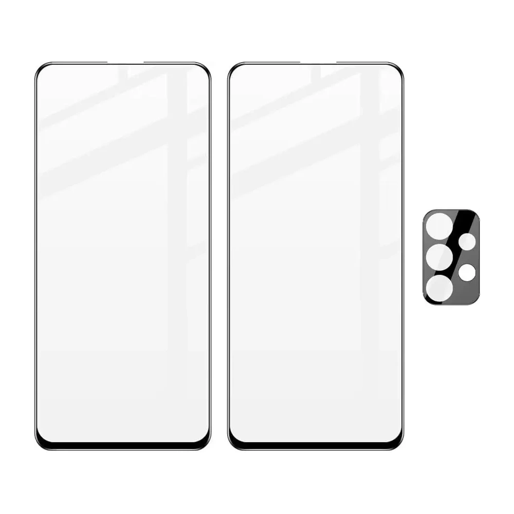 Szkło hartowane Bizon Glass Edge - [2 PACK] + ochrona na obiektyw Samsung Galaxy A53 czarne