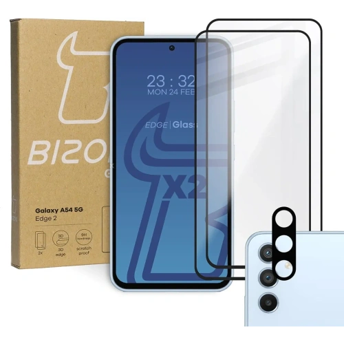 Buy BIZON Edge 2 2x screen glass + camera glass Samsung Galaxy A54 5G - BIZ1169 - {ean13} - Home Screen Store Europe