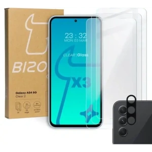 Buy BIZON Clear 2 3x screen glass + camera glass Samsung Galaxy A54 5G - BIZ1173 - {ean13} - Home Screen Store Europe