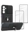 Bizon Case Camshield Pack Hülle + 2x Displayschutzglas Samsung Galaxy A54 5G schwarz