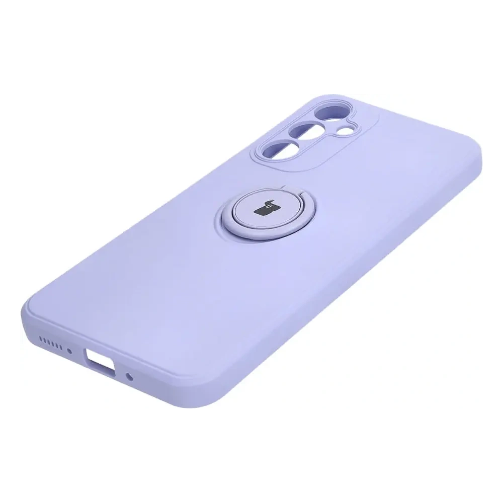 Etui Bizon Case Silicone Ring Sq do Samsung Galaxy A54 5G jasnofioletowe