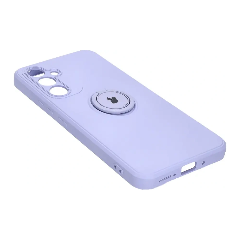Etui Bizon Case Silicone Ring Sq do Samsung Galaxy A54 5G jasnofioletowe
