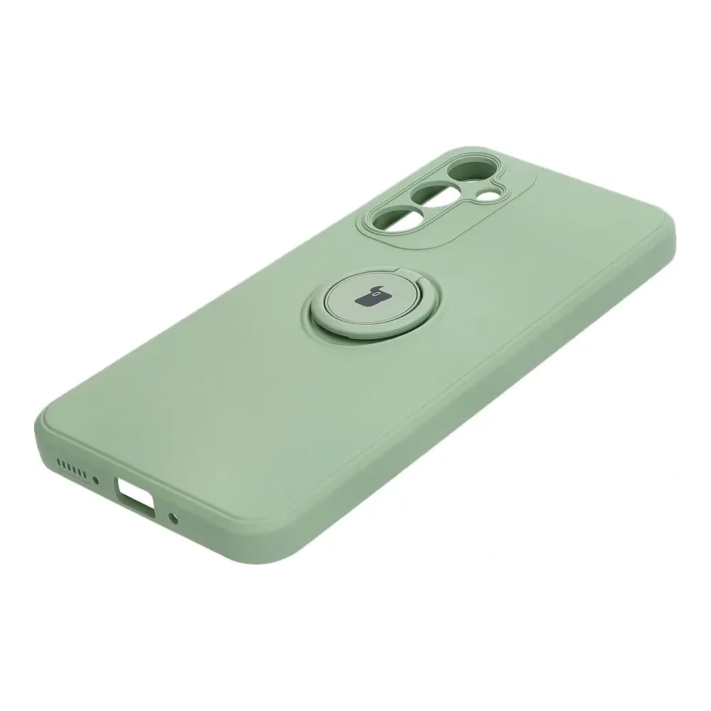 Etui Bizon Case Silicone Ring Sq do Samsung Galaxy A54 5G jasnozielone