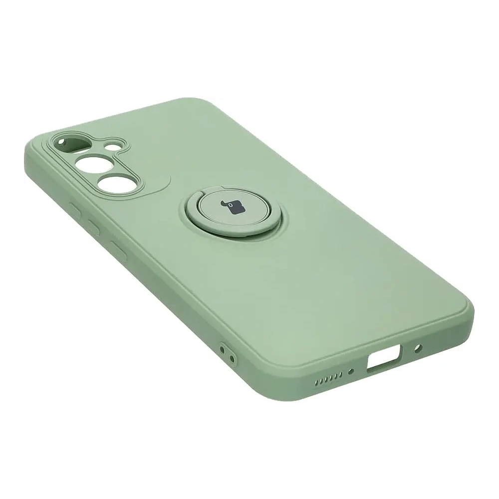 Etui Bizon Case Silicone Ring Sq do Samsung Galaxy A54 5G jasnozielone