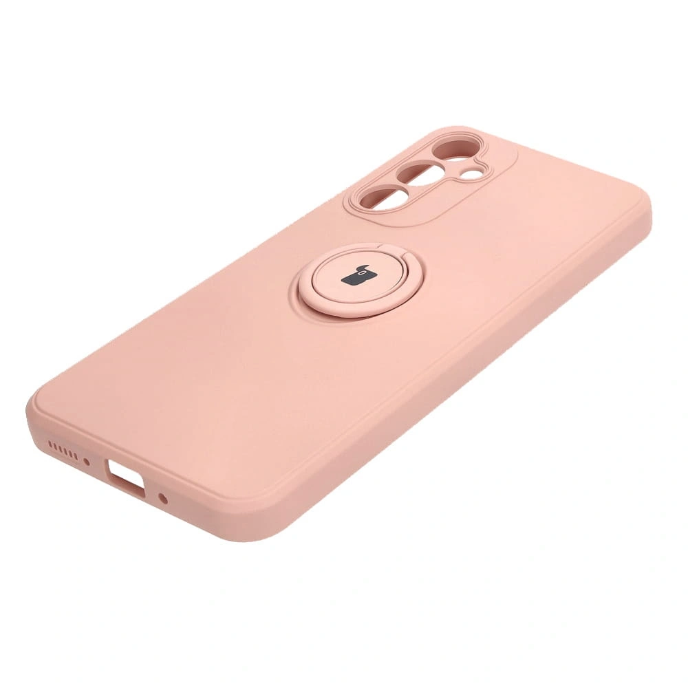 Etui Bizon Case Silicone Ring Sq do Samsung Galaxy A54 5G jasnoróżowe