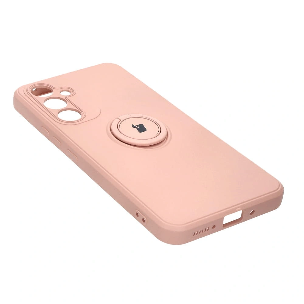 Etui Bizon Case Silicone Ring Sq do Samsung Galaxy A54 5G jasnoróżowe