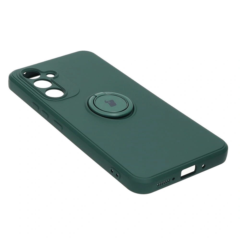 Etui Bizon Case Silicone Ring Sq do Samsung Galaxy A54 5G ciemnozielone