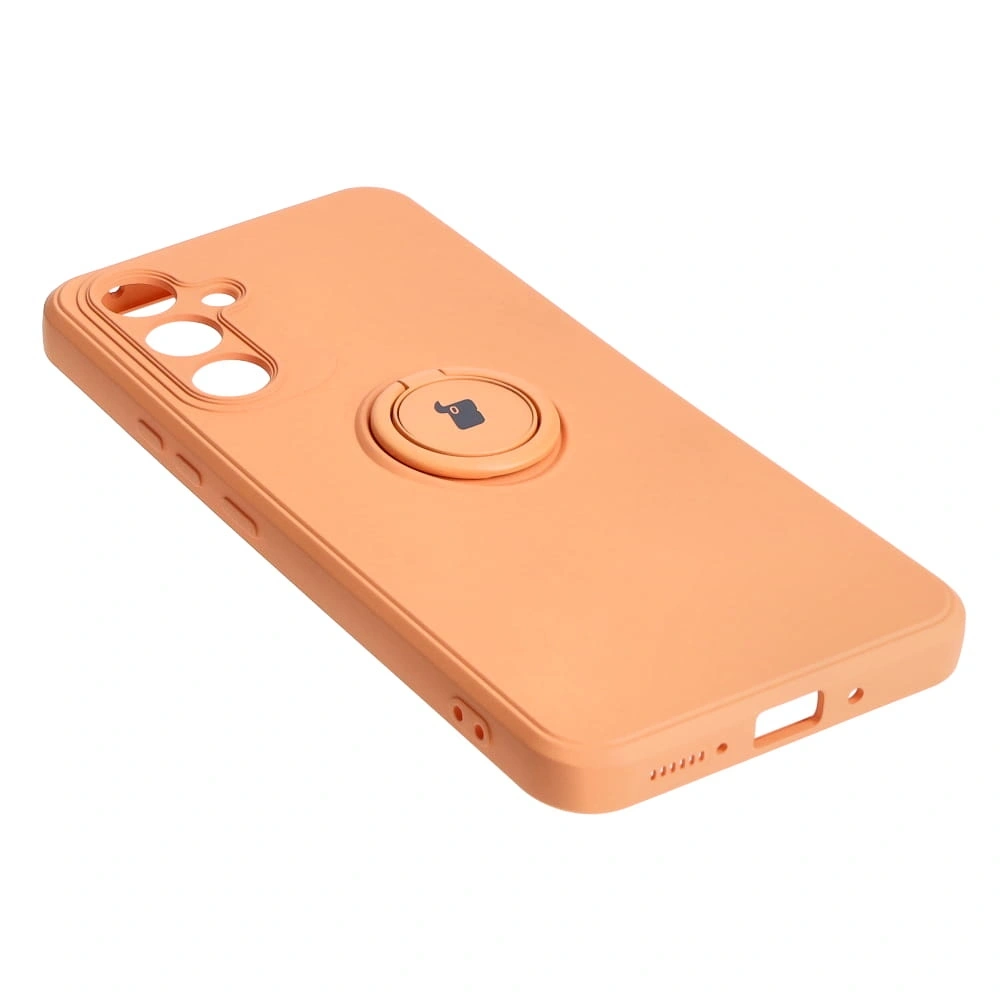 Etui Bizon Case Silicone Ring Sq do Samsung Galaxy A54 5G pomarańczowe