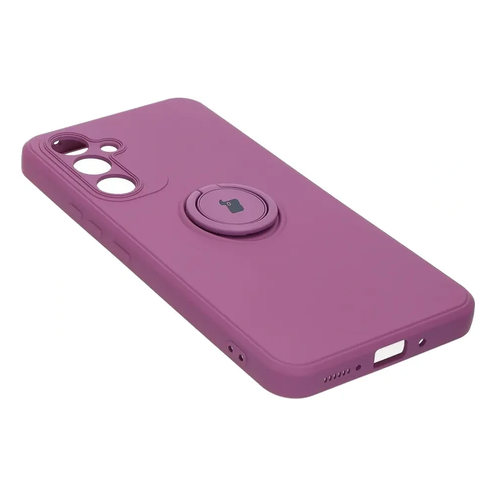 Etui Bizon Case Silicone Ring Sq do Samsung Galaxy A54 5G ciemnofioletowe