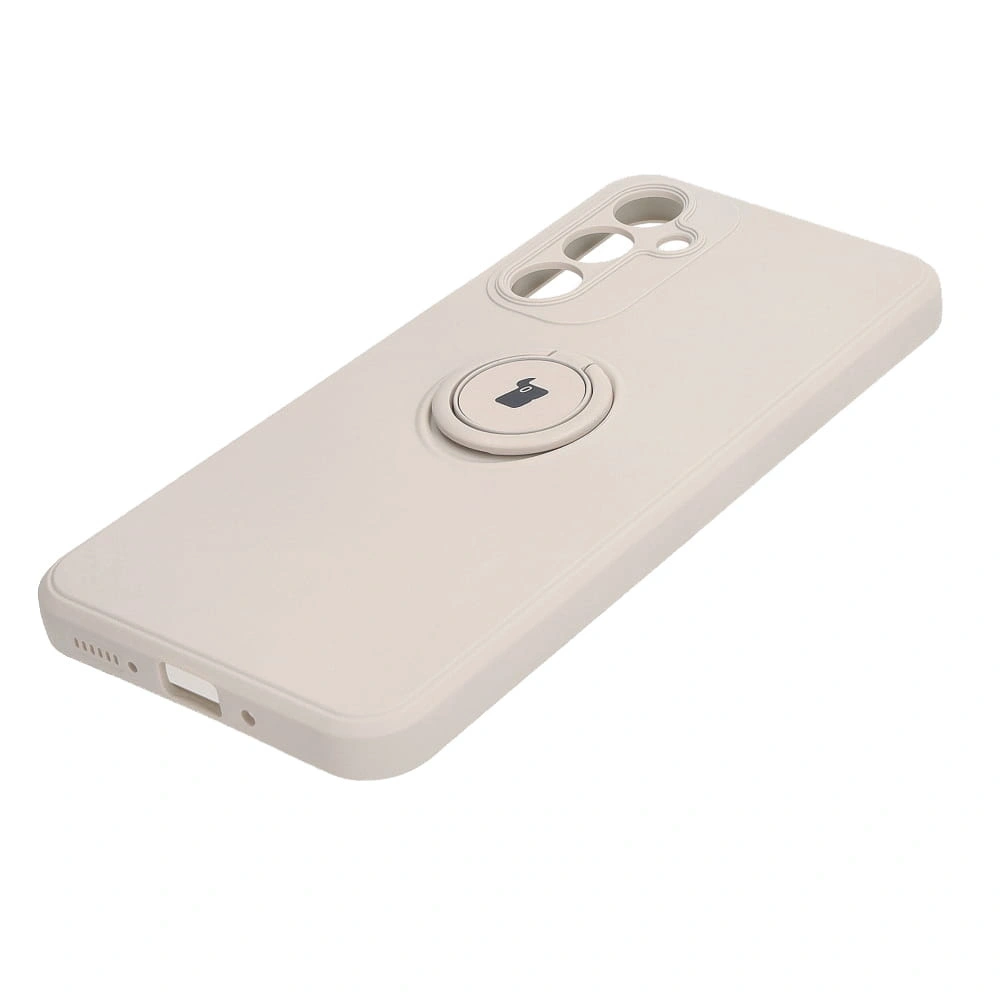 Etui Bizon Case Silicone Ring Sq do Samsung Galaxy A54 5G beżowe