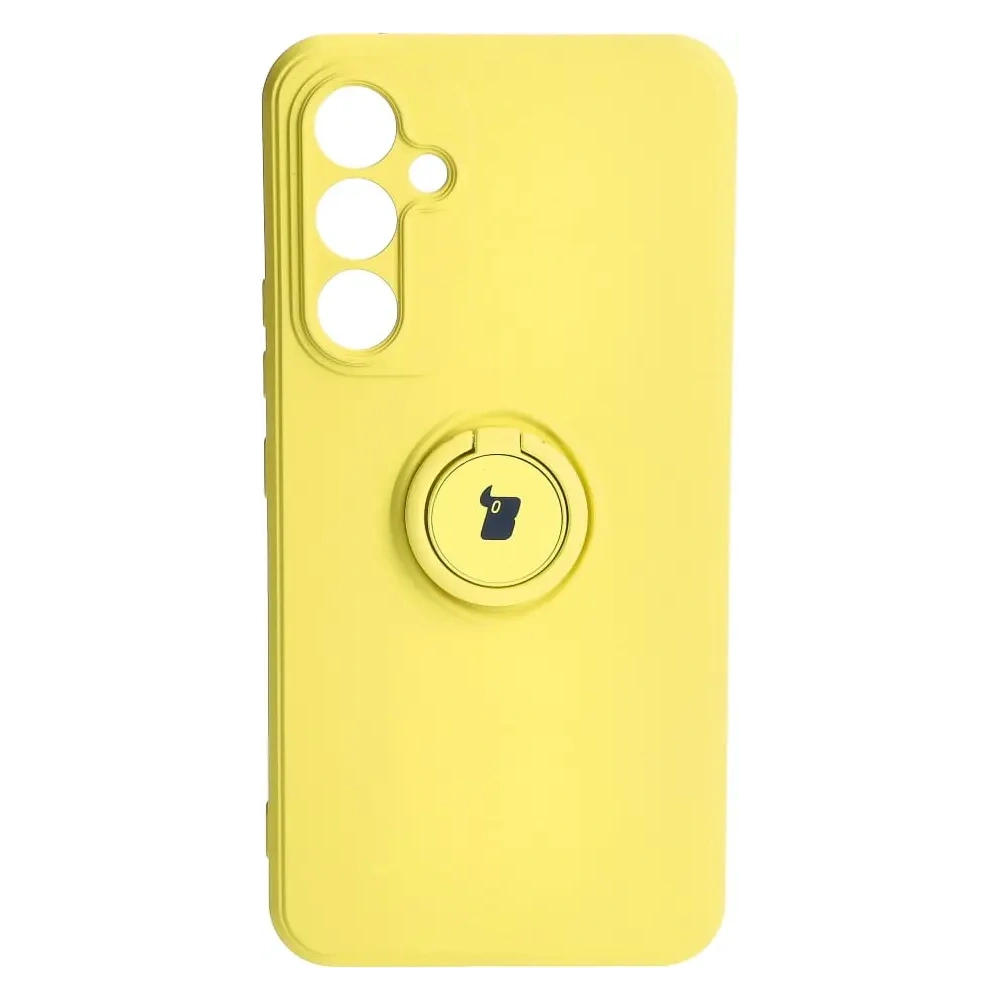 Etui Bizon Case Silicone Ring Sq do Samsung Galaxy A54 5G żółte