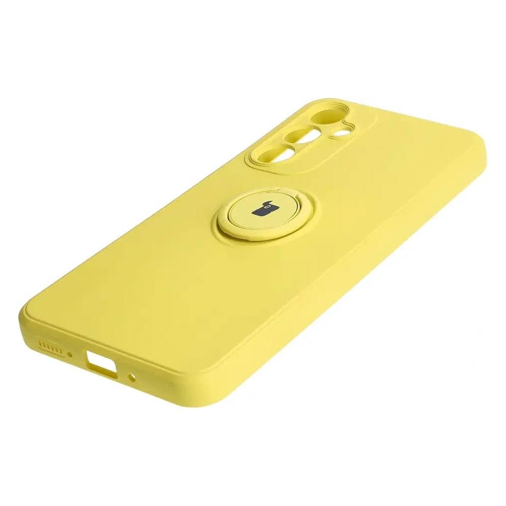 Etui Bizon Case Silicone Ring Sq do Samsung Galaxy A54 5G żółte