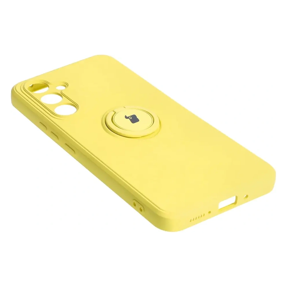 Etui Bizon Case Silicone Ring Sq do Samsung Galaxy A54 5G żółte