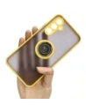 Bizon Case Hybrid Ring Samsung Galaxy A54 5G smoky with a yellow frame