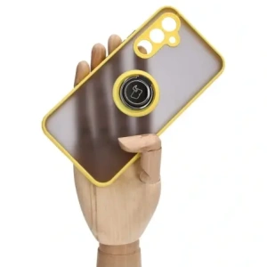 Buy Bizon Case Hybrid Ring Samsung Galaxy A54 5G smoky with a yellow frame - BIZ7552 - {ean13} - Home Screen Store Europe