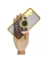 Kup Etui z uchwytem na palec Bizon Case Hybrid Ring do Galaxy A54 5G, przydymione z żółtą ramką - BIZ7552 - {ean13} - Sklep Home Screen