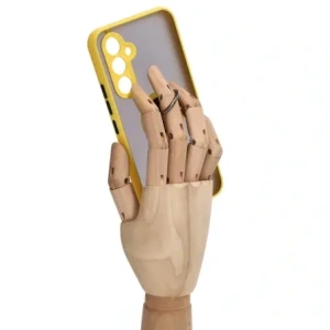 Kup Etui z uchwytem na palec Bizon Case Hybrid Ring do Galaxy A54 5G, przydymione z żółtą ramką - BIZ7552 - {ean13} - Sklep Home Screen