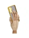Kup Etui z uchwytem na palec Bizon Case Hybrid Ring do Galaxy A54 5G, przydymione z żółtą ramką - BIZ7552 - {ean13} - Sklep Home Screen