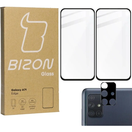 Buy Bizon Glass Edge 2x tempered glass + lens protection Samsung Galaxy A71 black - BIZ7556 - {ean13} - Home Screen Store Europe
