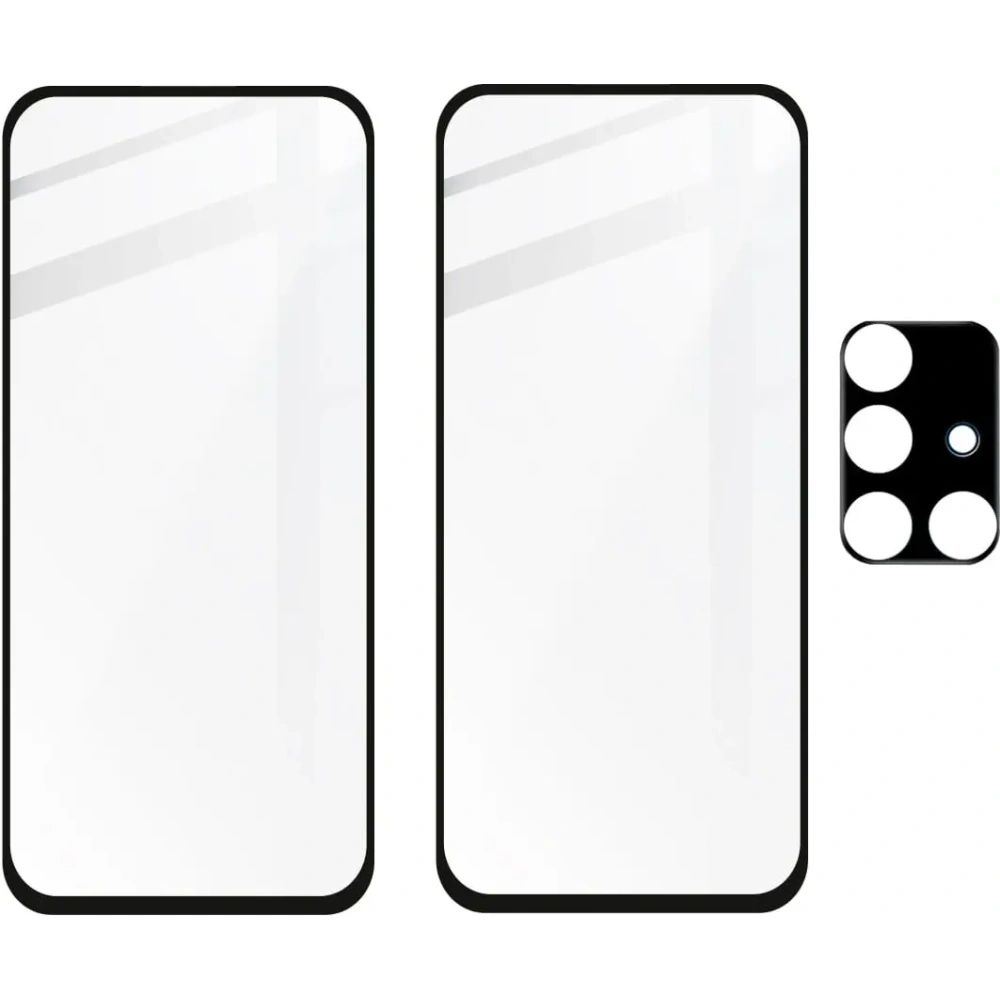 2x szkło hartowane Bizon Glass Edge + ochrona na obiektyw Samsung Galaxy A71 czarne