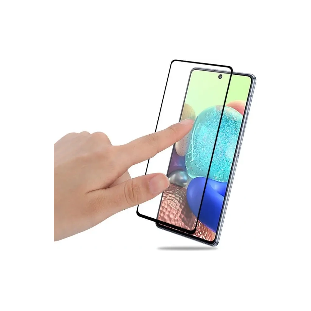 2x szkło hartowane Bizon Glass Edge + ochrona na obiektyw Samsung Galaxy A71 czarne